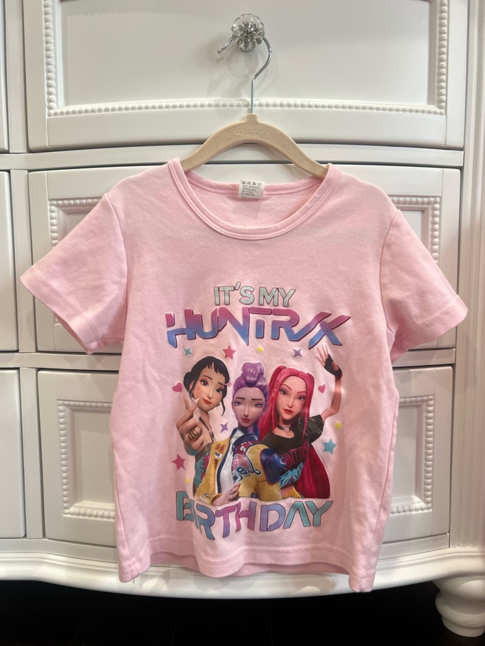 Pink Graphic Kids Tee - It's My Hunterx Birthday